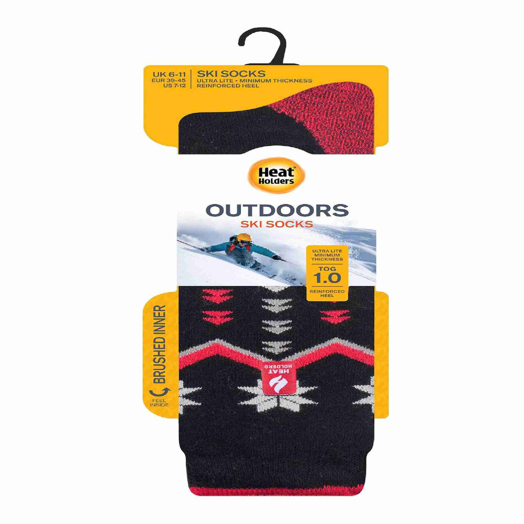 Mens knee high ultra lite thermal ski socks in acrylic blend for winter sports — view 2