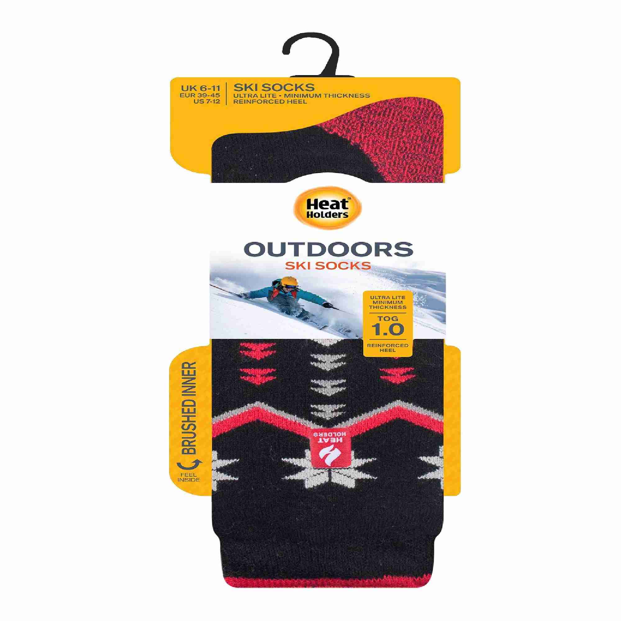 Mens knee high ultra lite thermal ski socks in acrylic blend for winter sports — view 2