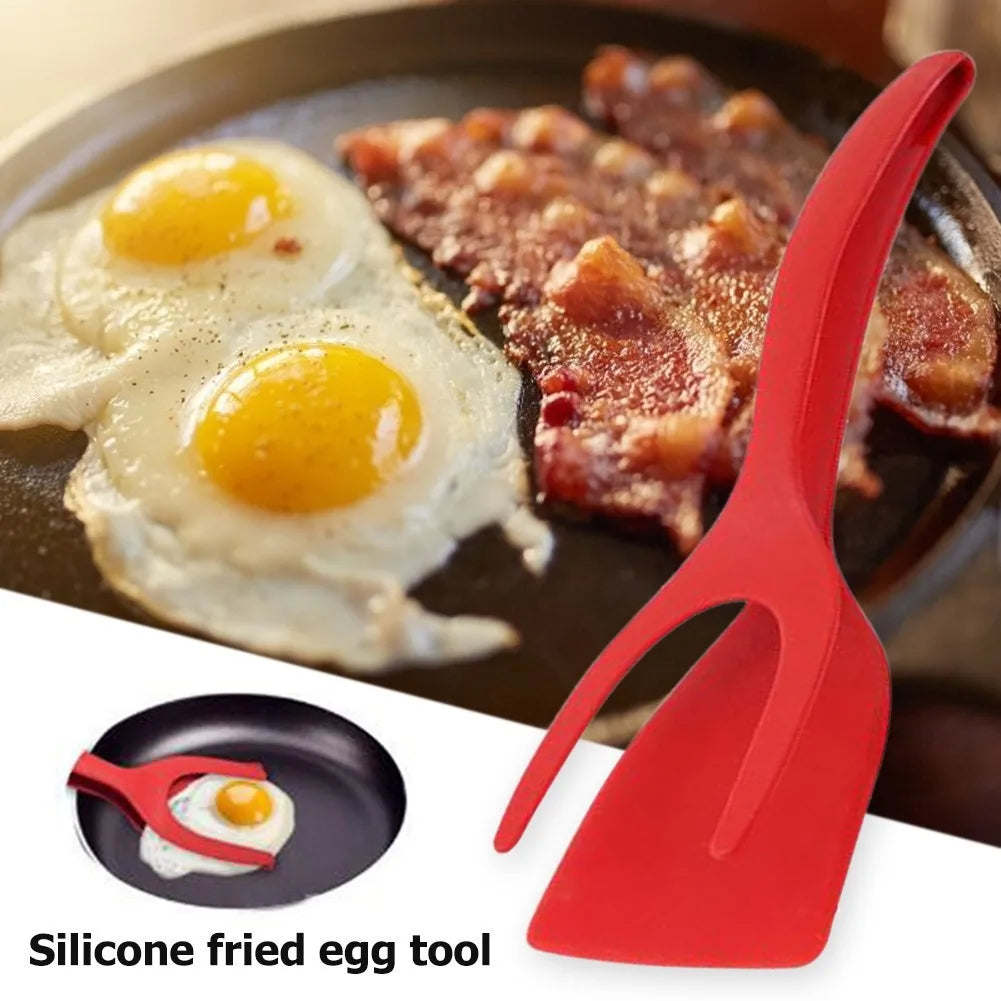 Ultimate 2-in-1 silicone grip and flip spatula tongs for effortless cooking of eggs and pancakes