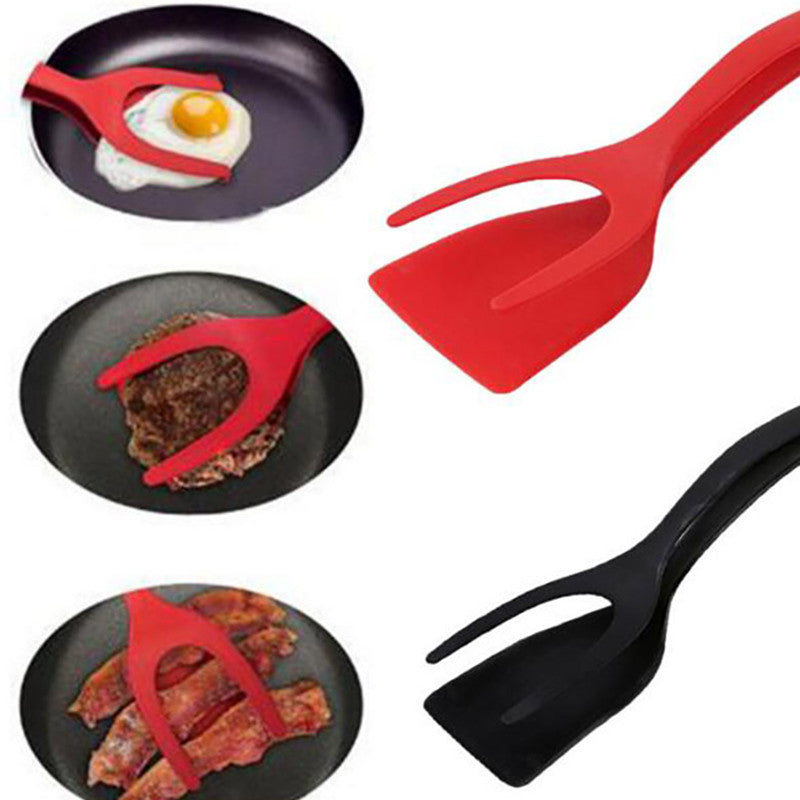 Ultimate 2-in-1 silicone grip and flip spatula tongs for effortless cooking of eggs and pancakes — view 2