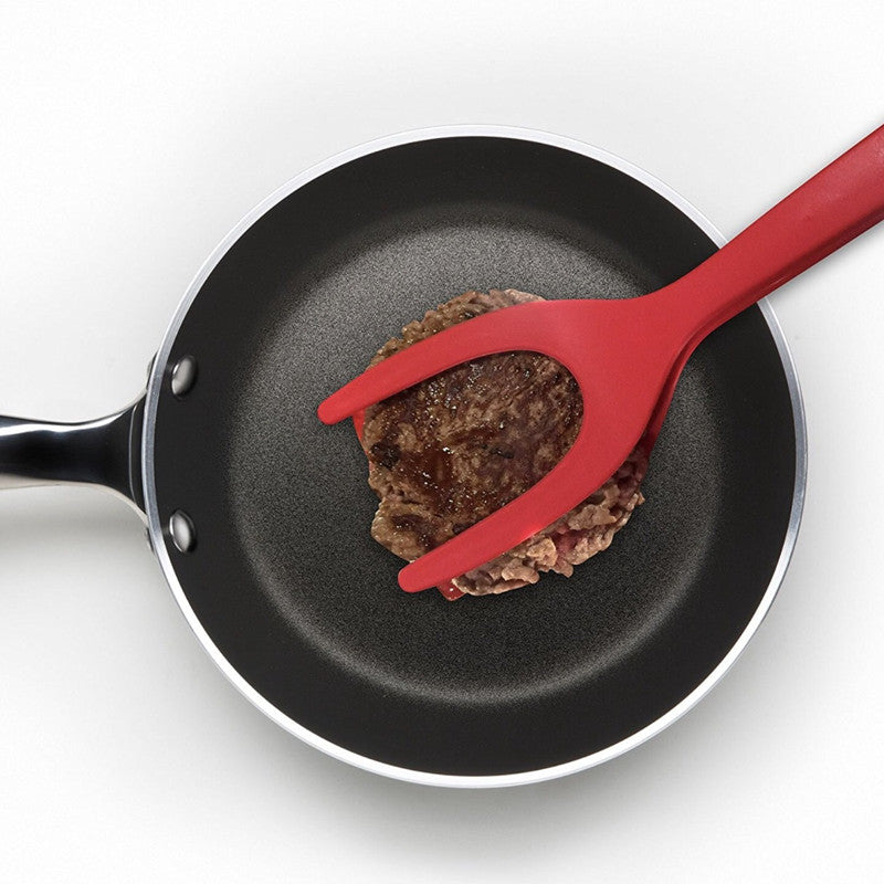 Ultimate 2-in-1 silicone grip and flip spatula tongs for effortless cooking of eggs and pancakes — view 3