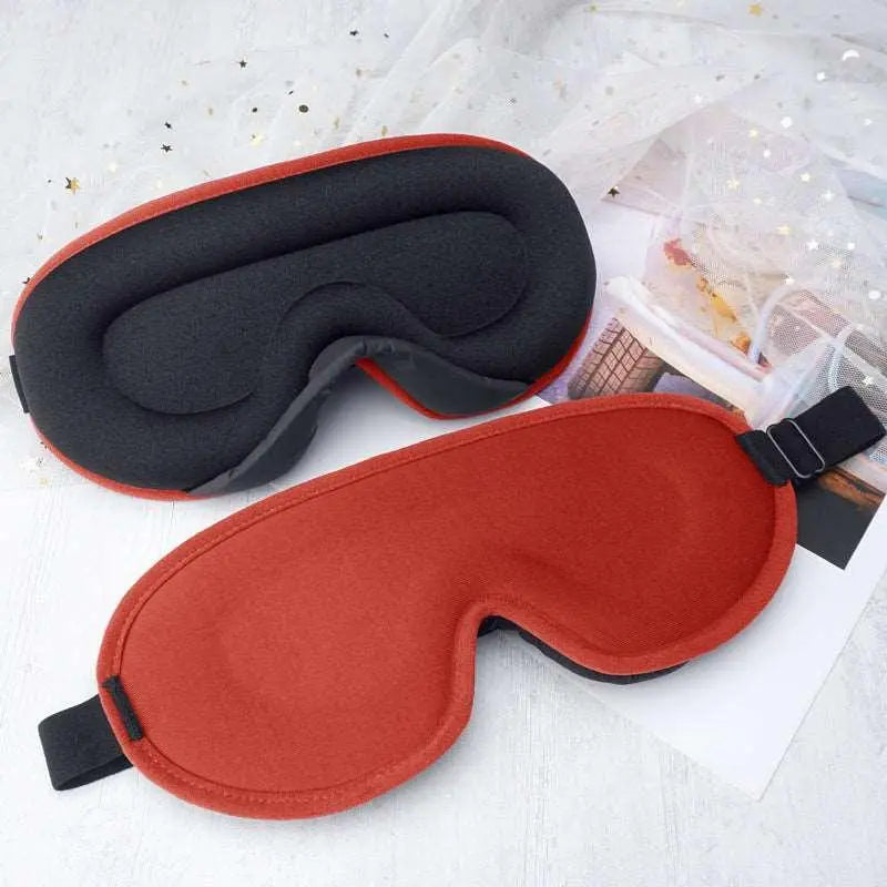 Black 3D contoured memory foam sleep mask with adjustable strap for total darkness — view 4