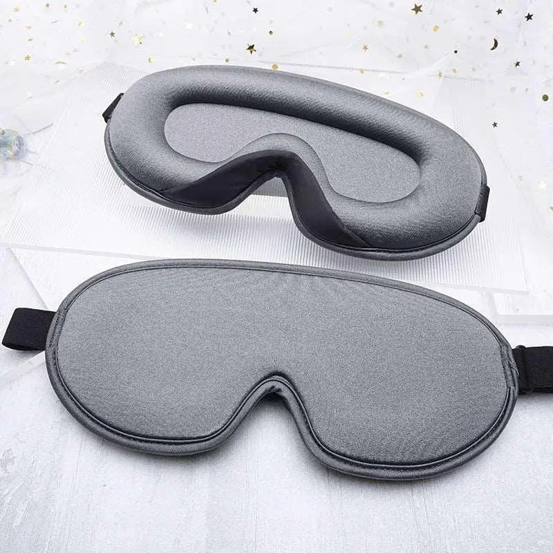 Black 3D contoured memory foam sleep mask with adjustable strap for total darkness — view 5