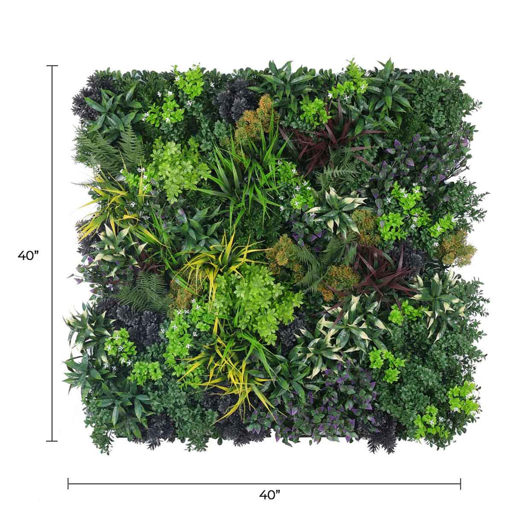 Vivid Green Floral Fusion Artificial Vertical Garden Green Wall Panel 40×40in 11 SQ FT – UV Resistant – Commercial Grade-1