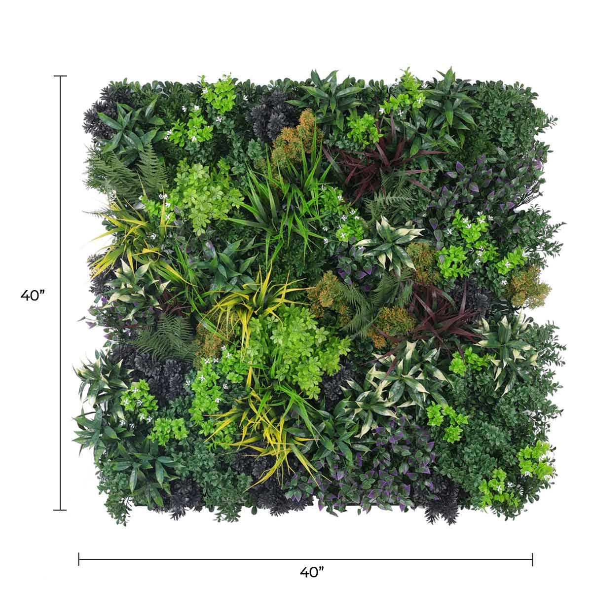 Vivid Green Floral Fusion Artificial Vertical Garden Green Wall Panel 40×40in 11 SQ FT – UV Resistant – Commercial Grade-1
