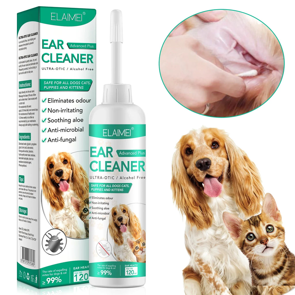 Ultra-Otic pet ear cleaner in a 120ml bottle for gentle dog and cat grooming — view 3