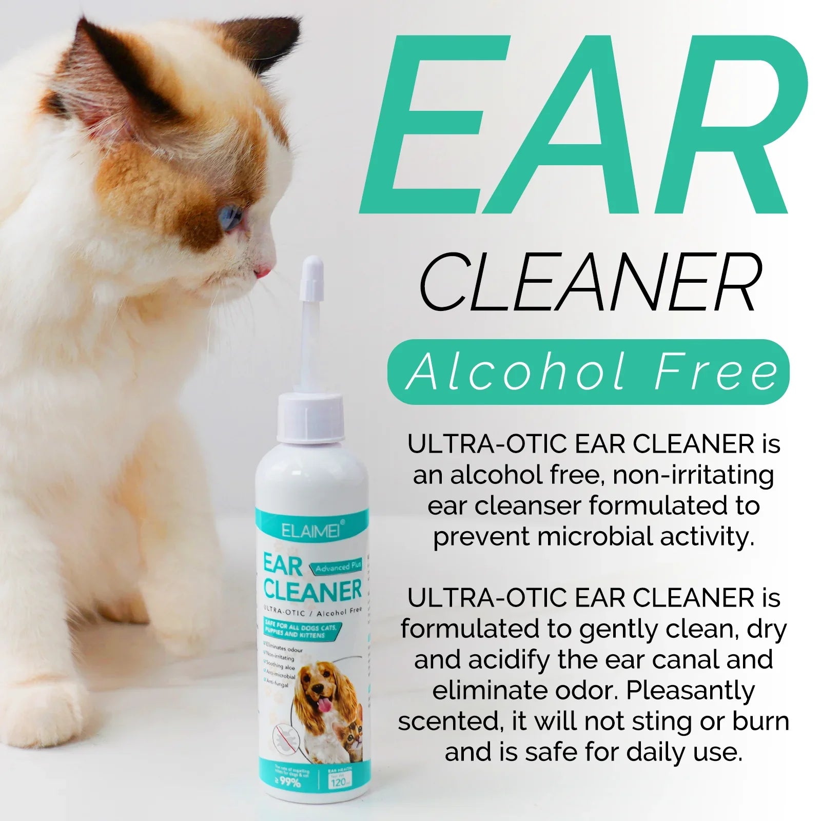 Ultra-Otic pet ear cleaner in a 120ml bottle for gentle dog and cat grooming — view 5
