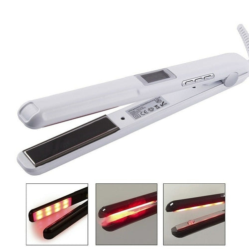 Ultrasonic infrared cold hair straightener with digital display and swivel cord — view 4