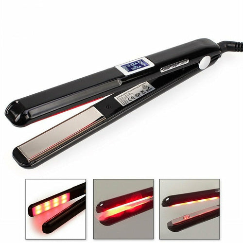 Ultrasonic infrared cold hair straightener with digital display and swivel cord — view 5