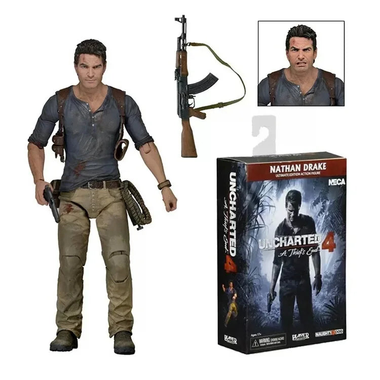 Highly detailed 1:12 scale Nathan Drake action figure from Uncharted 4 with weapons and accessories — view 2