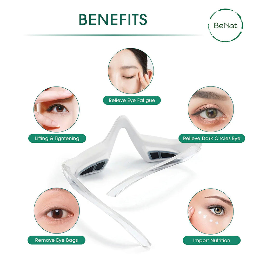 Under-eye red light therapy massager device targeting dark circles and puffiness for skincare rejuvenation — view 3
