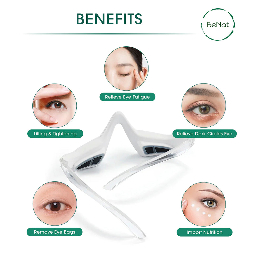 Under-eye red light therapy massager device targeting dark circles and puffiness for skincare rejuvenation — view 3