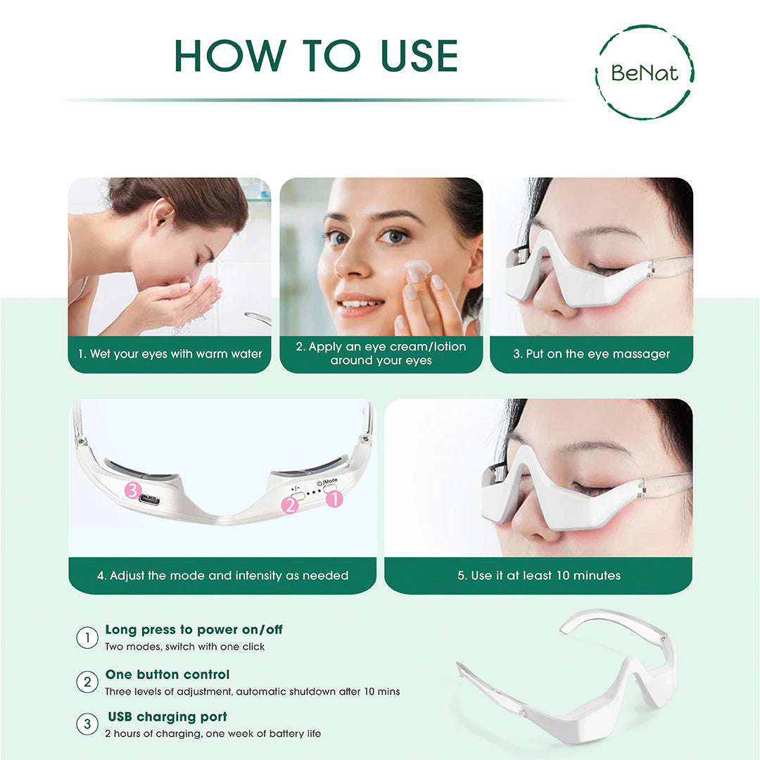Under-eye red light therapy massager device targeting dark circles and puffiness for skincare rejuvenation — view 4