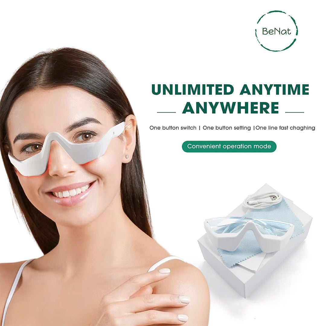 Under-eye red light therapy massager device targeting dark circles and puffiness for skincare rejuvenation — view 5