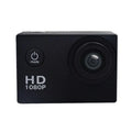 Waterproof 1080p sports action camera in durable case with two inch screen and versatile mounting accessories