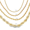 18K gold filled twisted rope chain anklet highlighting delicate and bold thickness options