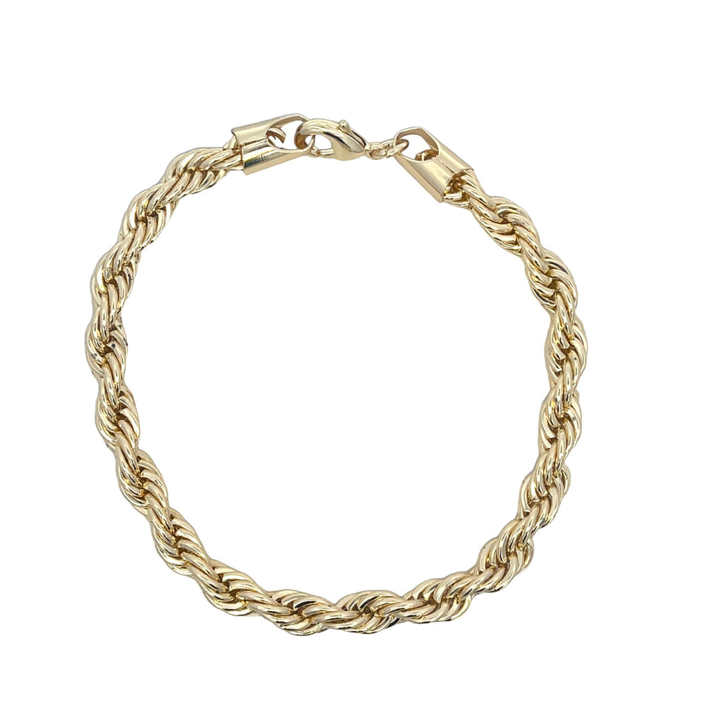 18K gold filled twisted rope chain anklet highlighting delicate and bold thickness options — view 3