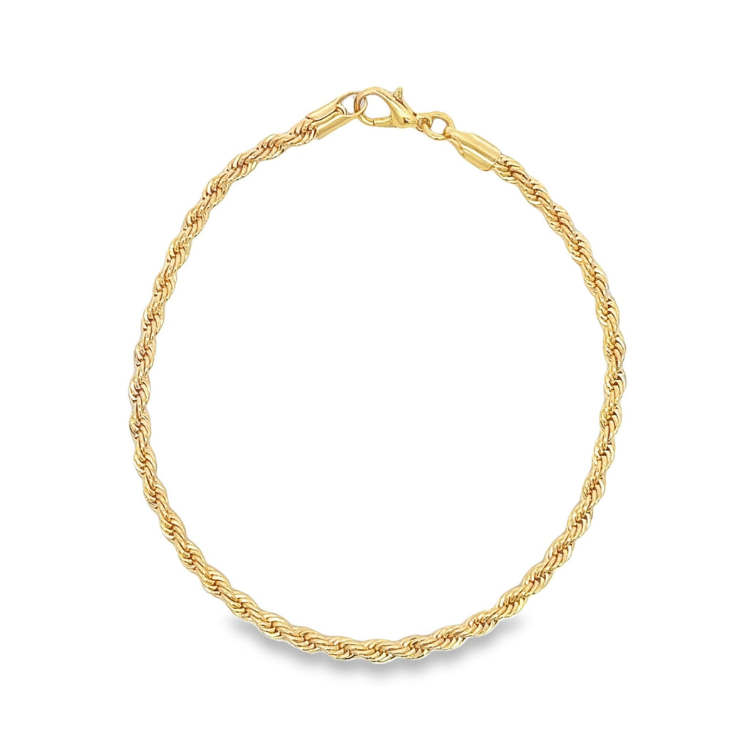 18K gold filled twisted rope chain anklet highlighting delicate and bold thickness options — view 4
