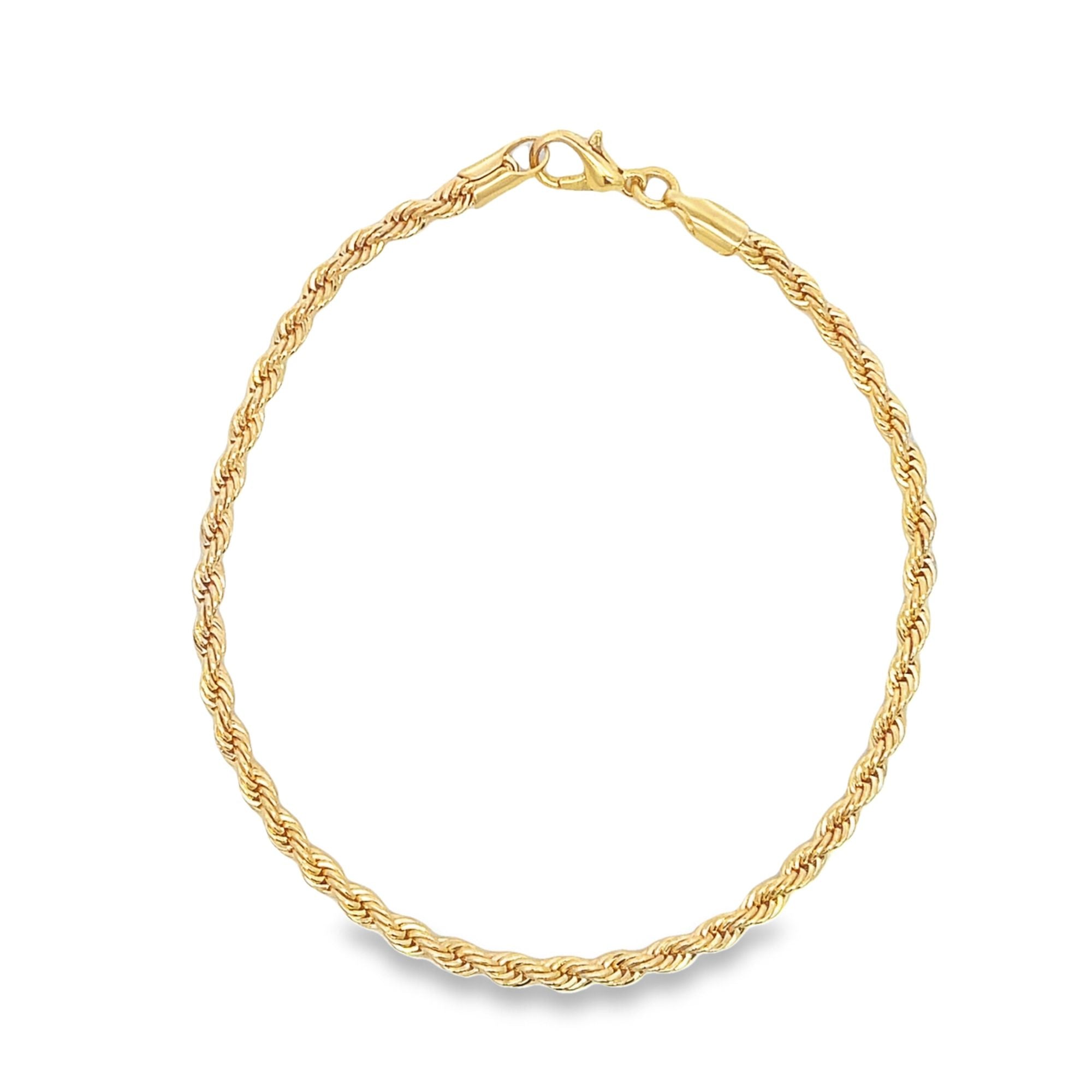 18K gold filled twisted rope chain anklet highlighting delicate and bold thickness options — view 4
