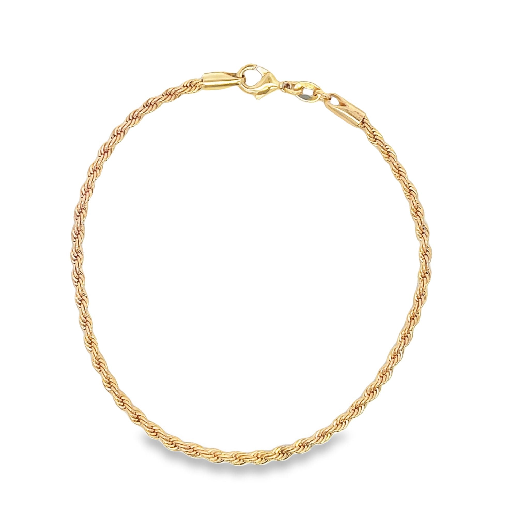 18K gold filled twisted rope chain anklet highlighting delicate and bold thickness options — view 5