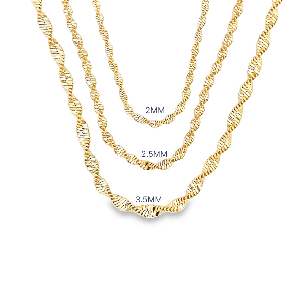 Elegant 18K gold filled twisted rope chain anklet showcasing intricate detailing and a secure clasp