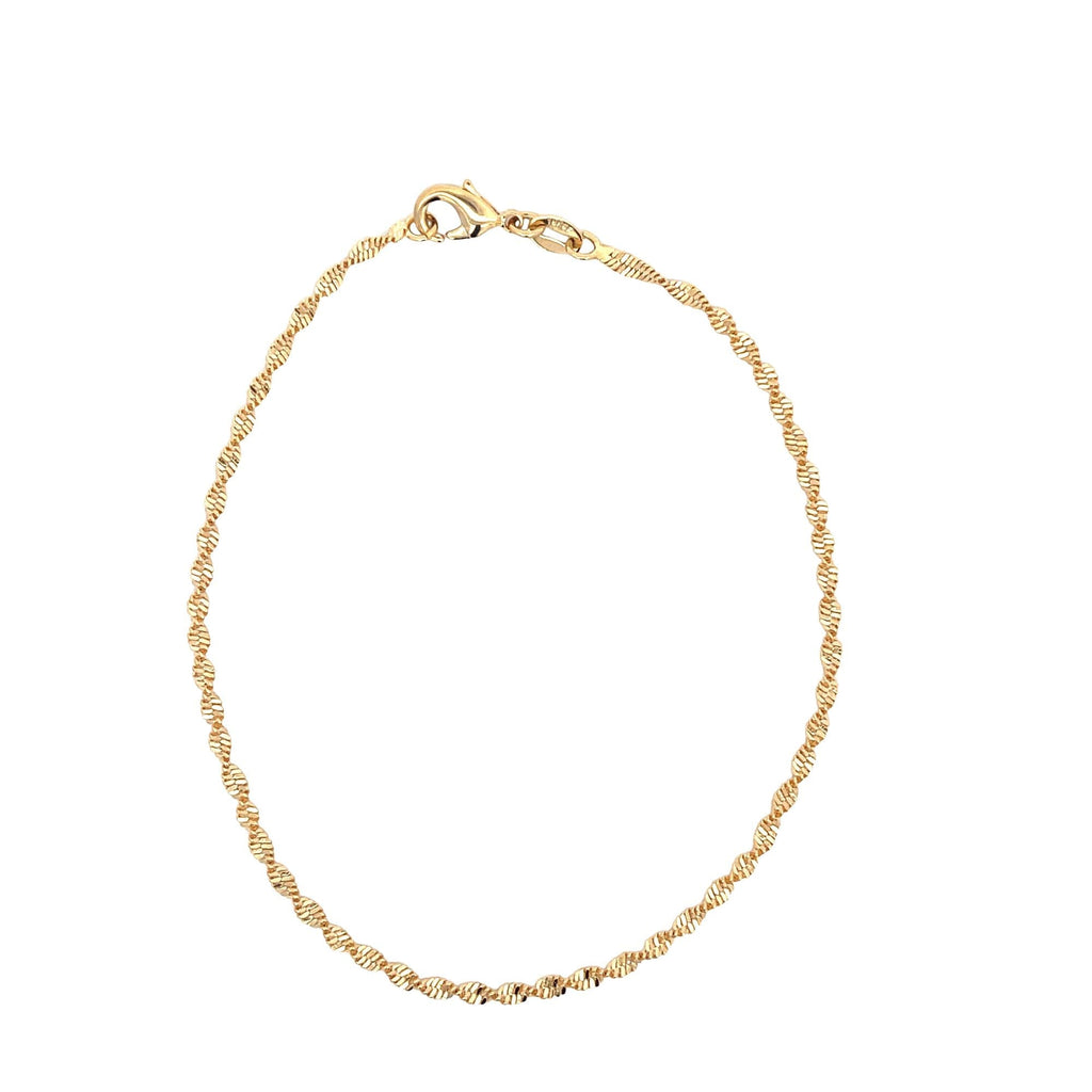 Elegant 18K gold filled twisted rope chain anklet showcasing intricate detailing and a secure clasp — view 4