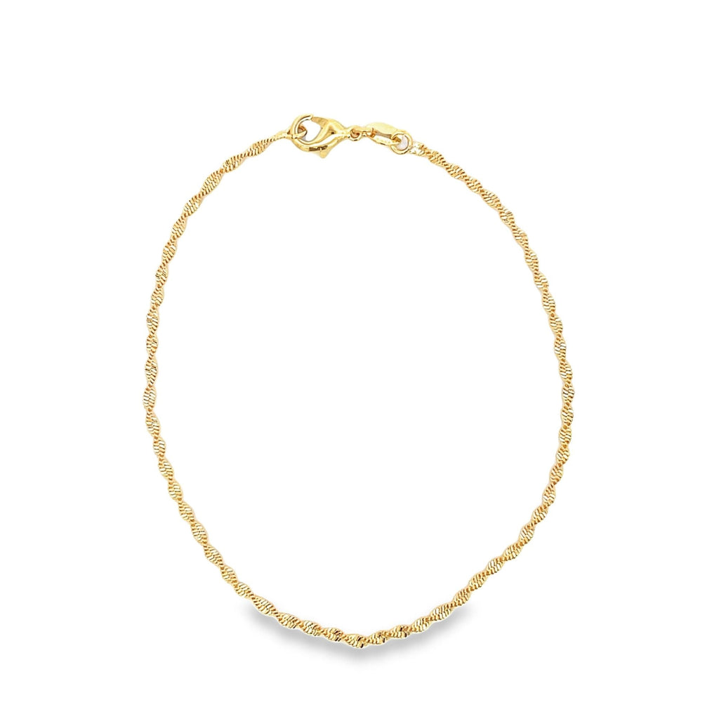 Elegant 18K gold filled twisted rope chain anklet showcasing intricate detailing and a secure clasp — view 5