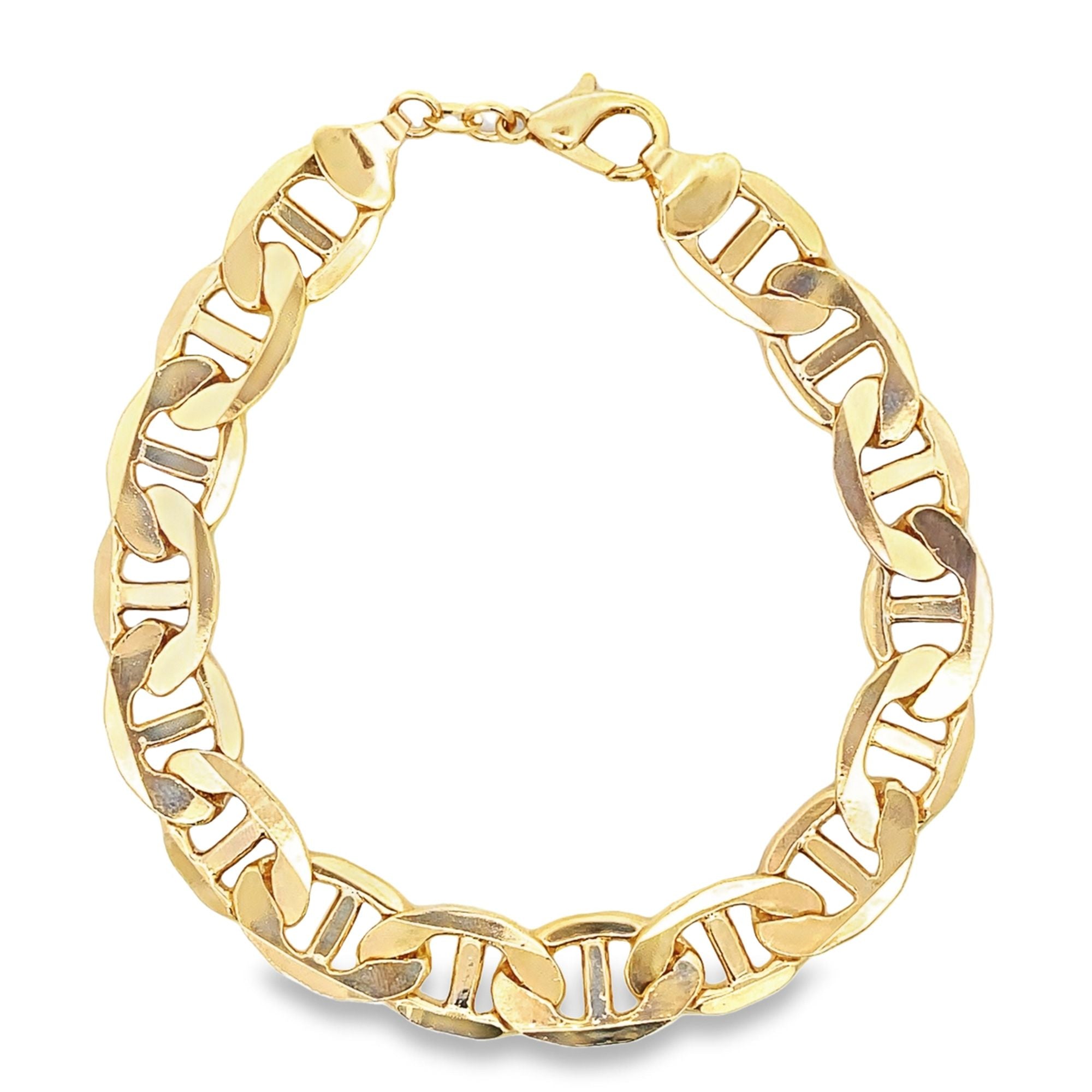 Flat mariner chain anklet in 18K gold filled resting elegantly on clean background — view 2