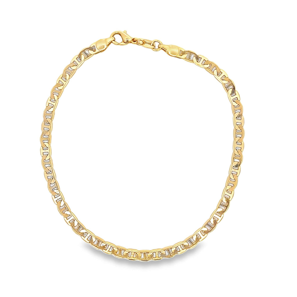Flat mariner chain anklet in 18K gold filled resting elegantly on clean background — view 3
