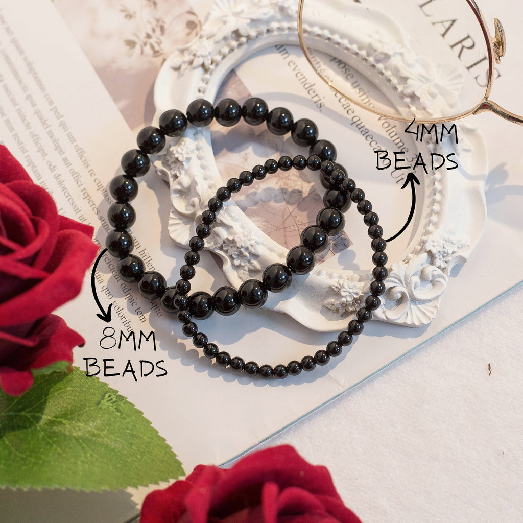 Black Obsidian Beaded Crystal Bracelet-2
