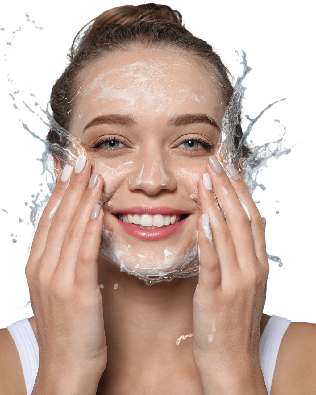 Organic two-step anti-acne facial skincare set with exfoliating scrub and nourishing moisturizer in glass packaging — view 3