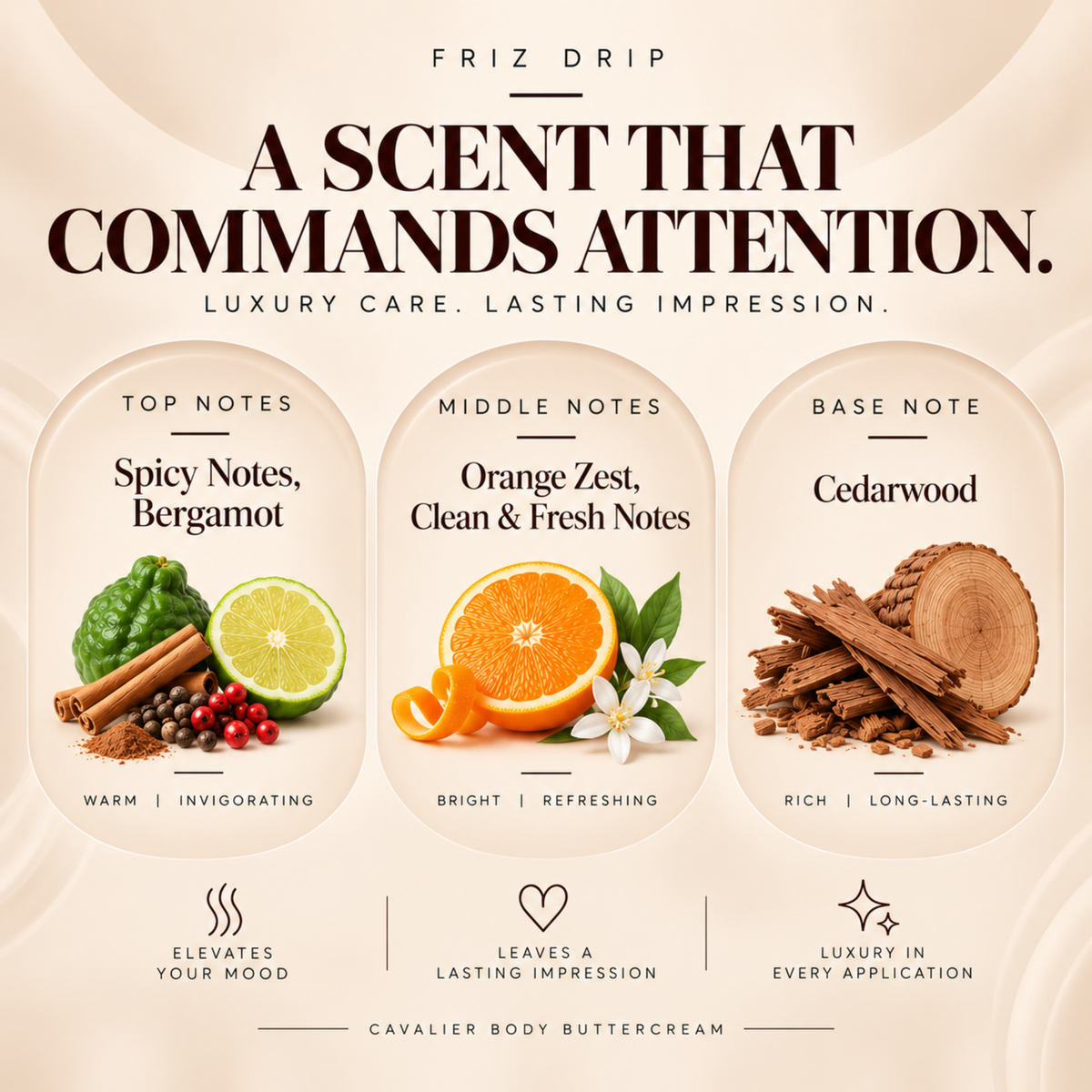 Cavalier Body Buttercream – Moisturizing Shea Butter & Safflower Oil, Spicy Bergamot & Cedarwood Scent, 8 oz-3