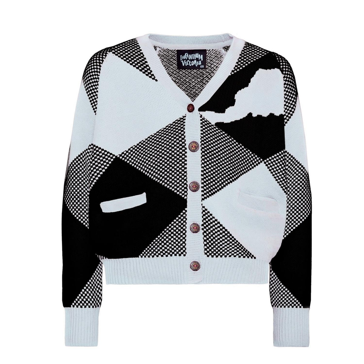 Kids Cardigan in Baby Blue Pink and Black-0