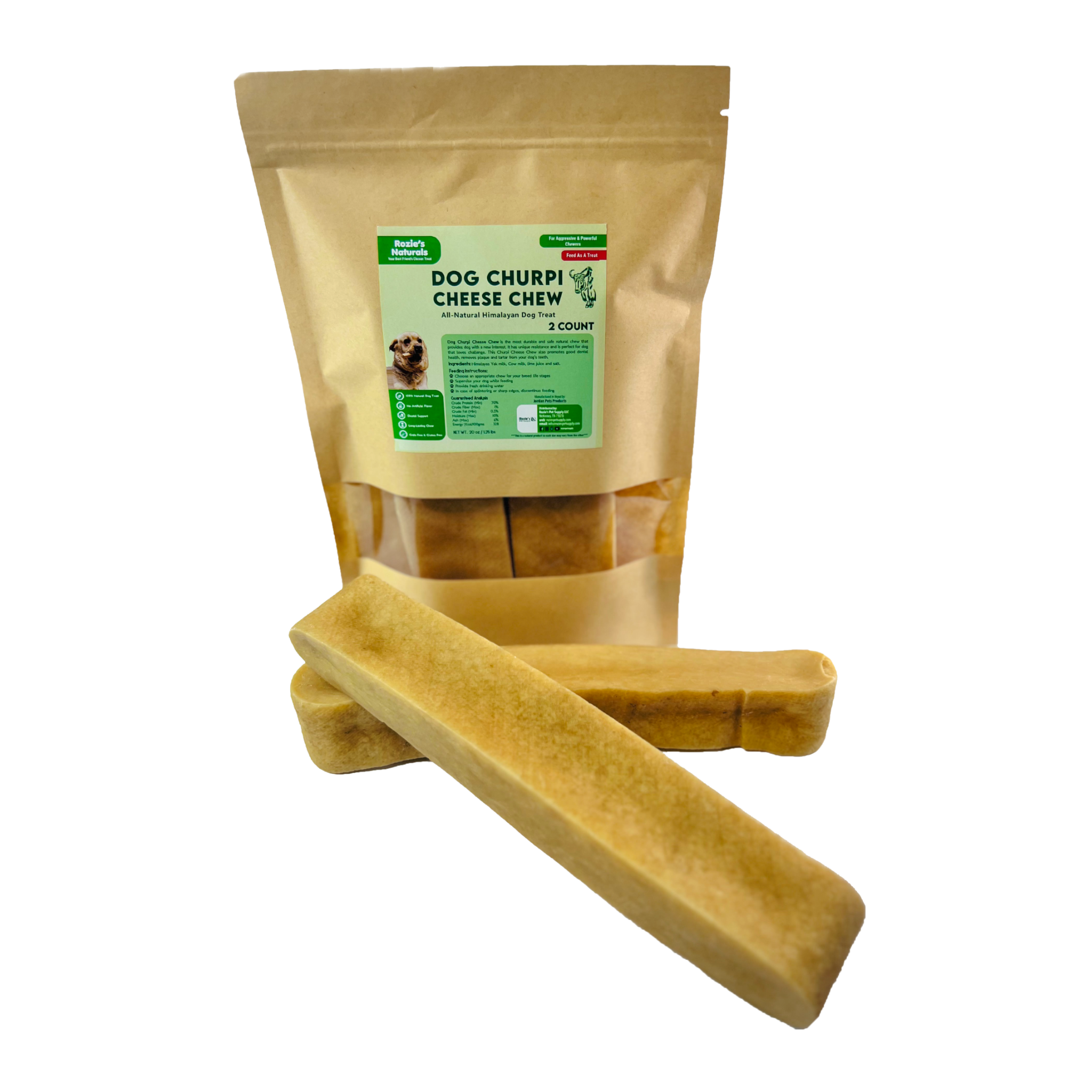 Natural yak cheese churpi dog chews, hard smoke-dried treats for canine dental health — view 5