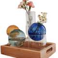 Nordic colored bubble glass vase, handcrafted modern decorative centerpiece for living room and tabletop floral arrangements