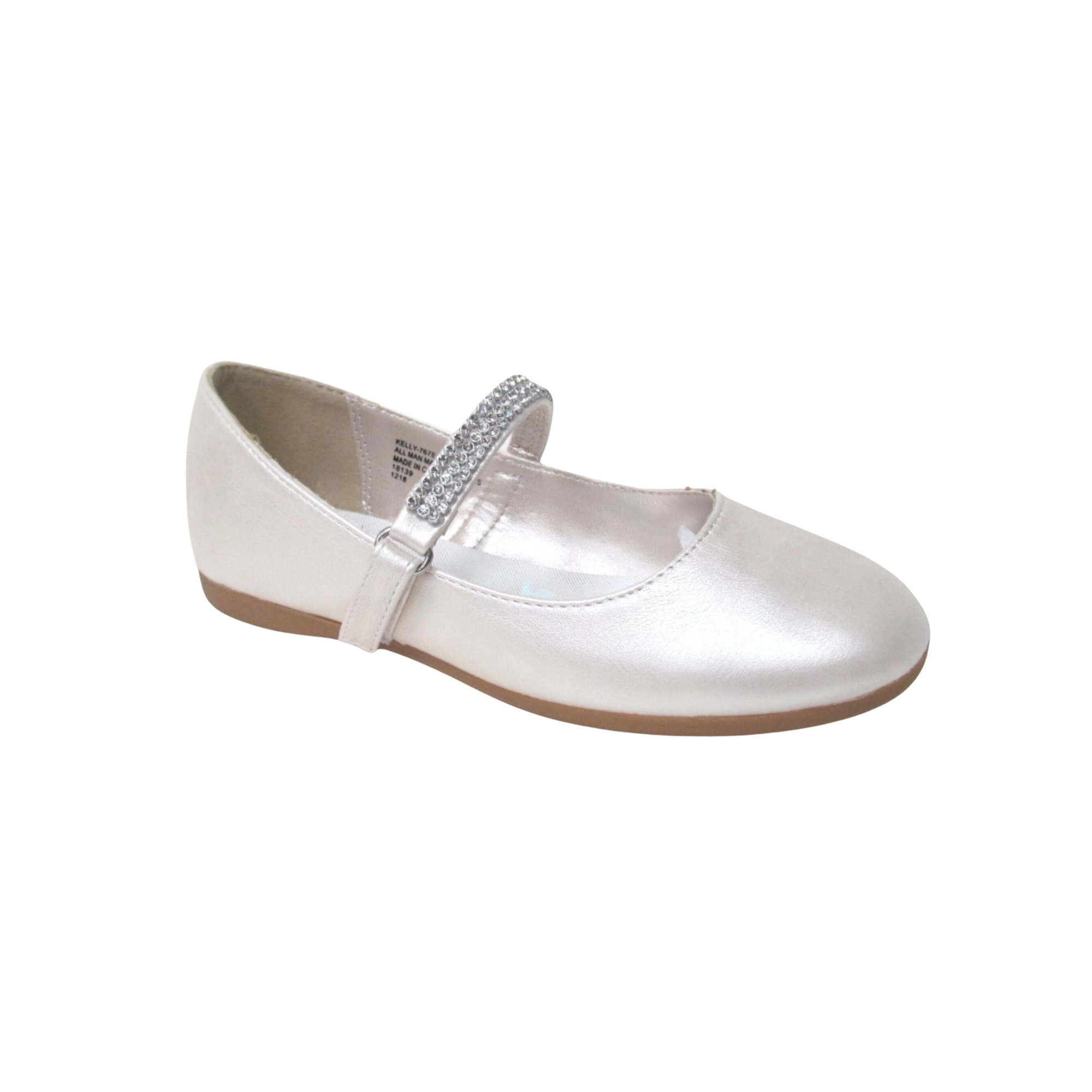 Girls classic leatherette ballerina flats featuring a slip-on design and large decorative front bow — view 4