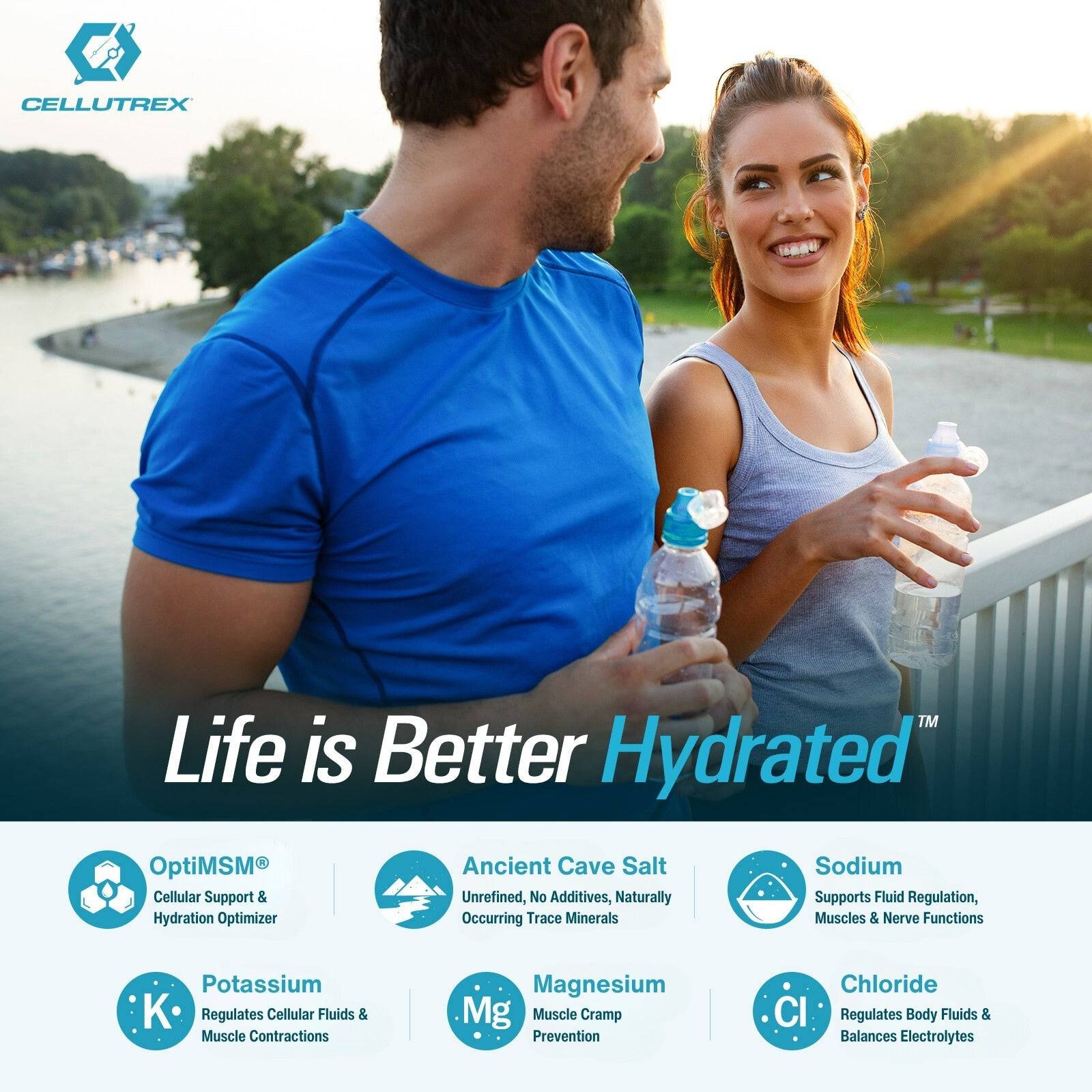 Grapefruit flavored zero sugar H2O Electrolytes powder packaging and refreshing mixed drink — view 4