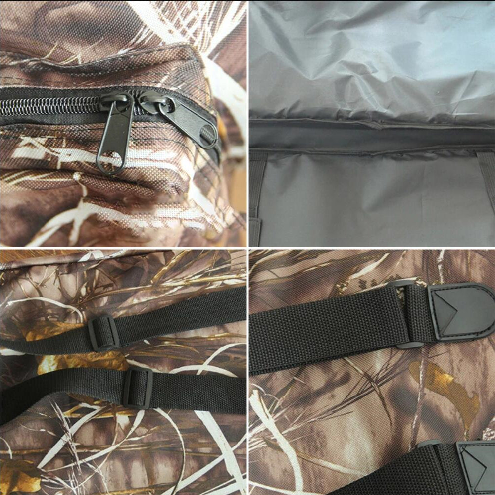 Camouflage portable compound bow bag with arrow pocket and padded shoulder strap for outdoor archery. — view 4