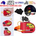 Red motorcycle alarm disc lock made of iron with reminder cable and two keys