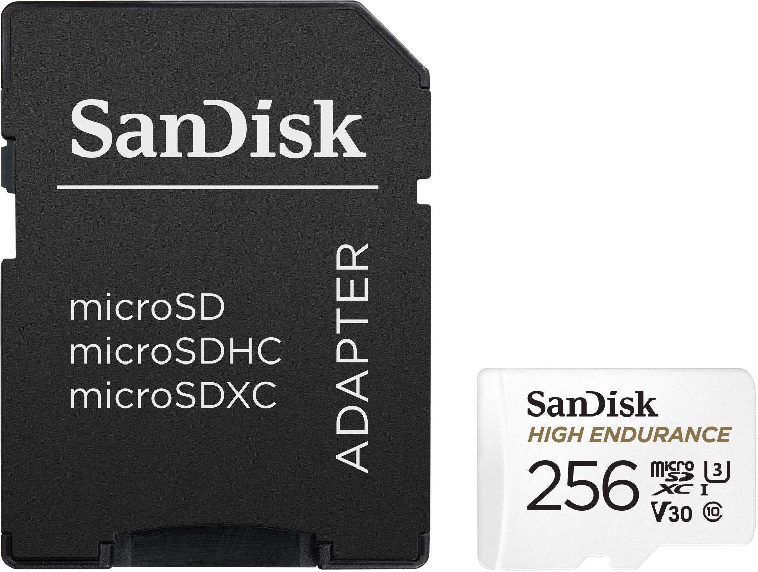 NNEDSZ High Endurance 256GB MicroSD card with SD adapter for dash cams and security systems — view 3