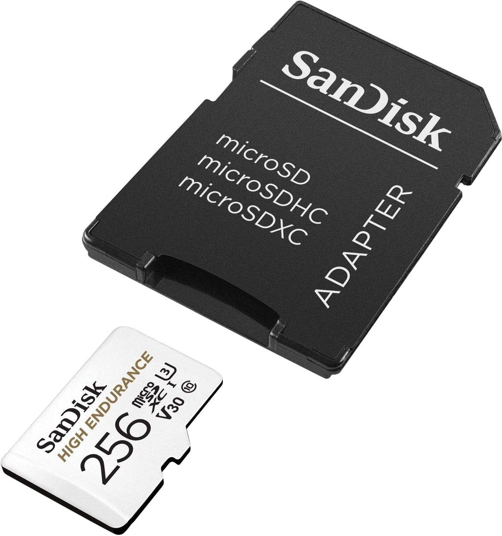 NNEDSZ High Endurance 256GB MicroSD card with SD adapter for dash cams and security systems — view 4