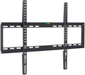 Black heavy duty steel fixed TV wall mount bracket for 32 to 70 inch flat screens