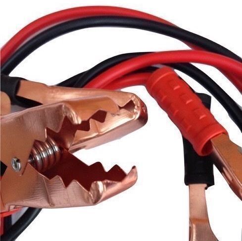 Heavy duty jumper cables with insulated clamps and protective black storage carry bag for car batteries — view 4