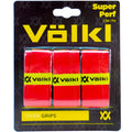 Volkl super perf racket overgrip in vibrant red three pack for tennis squash and badminton