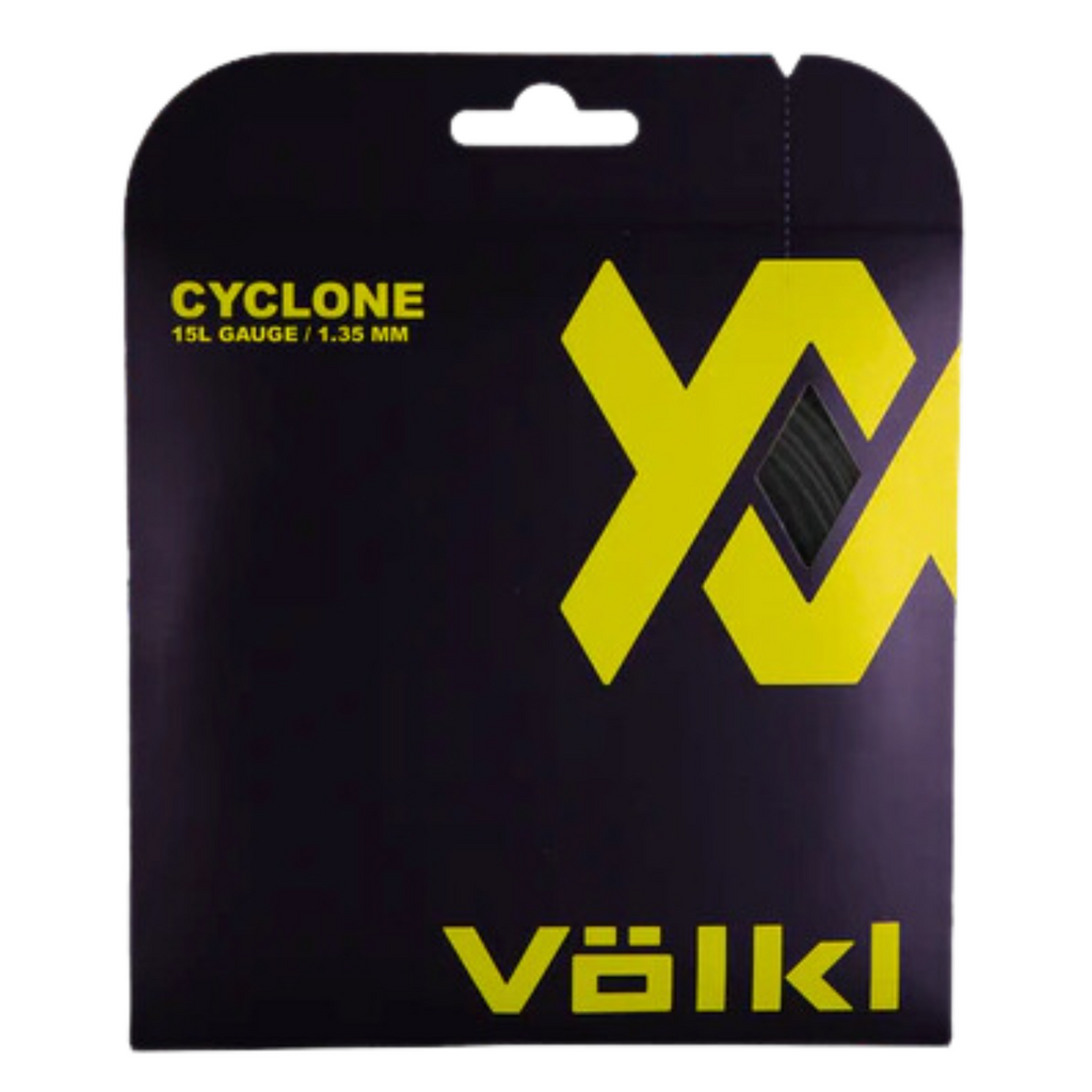 Black Volkl Cyclone 15L gauge co-polymer tennis string set for high spin and durability — view 2