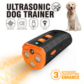 Ultrasonic dog trainer device, compact handheld form with built-in night light and charging port