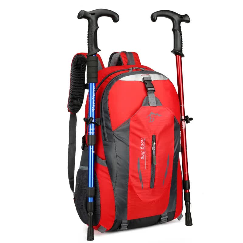 Blue lightweight hiking backpack with multiple compartments and padded straps for outdoor travel — view 5