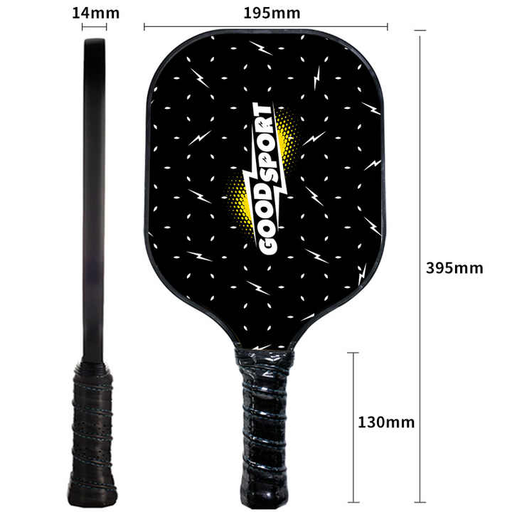 Vibrant graffiti design fiberglass pickleball paddle set with four balls and black storage bag — view 2