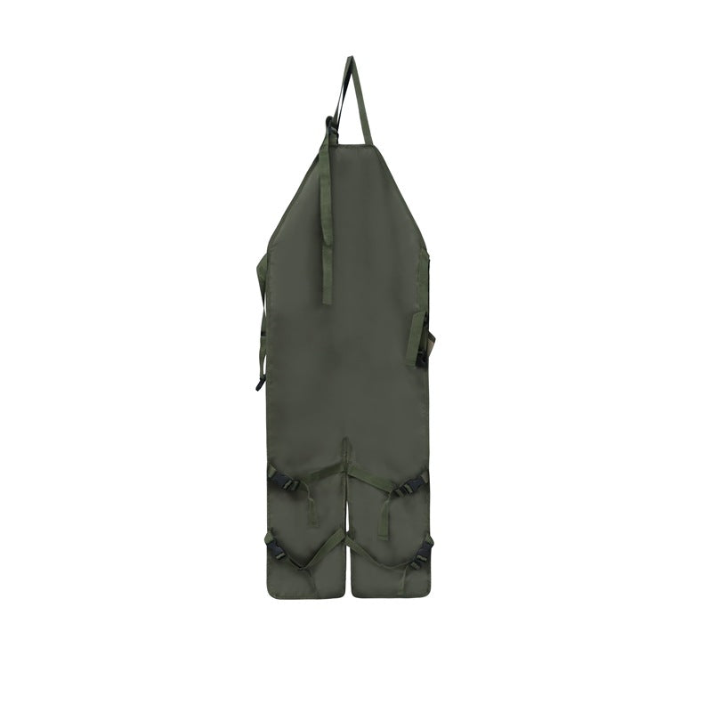 Khaki heavy-duty gardening apron with multiple tool pockets and adjustable waist and shoulder straps — view 5