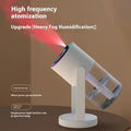 White portable ultrasonic mist humidifier and starry sky projector for home and car